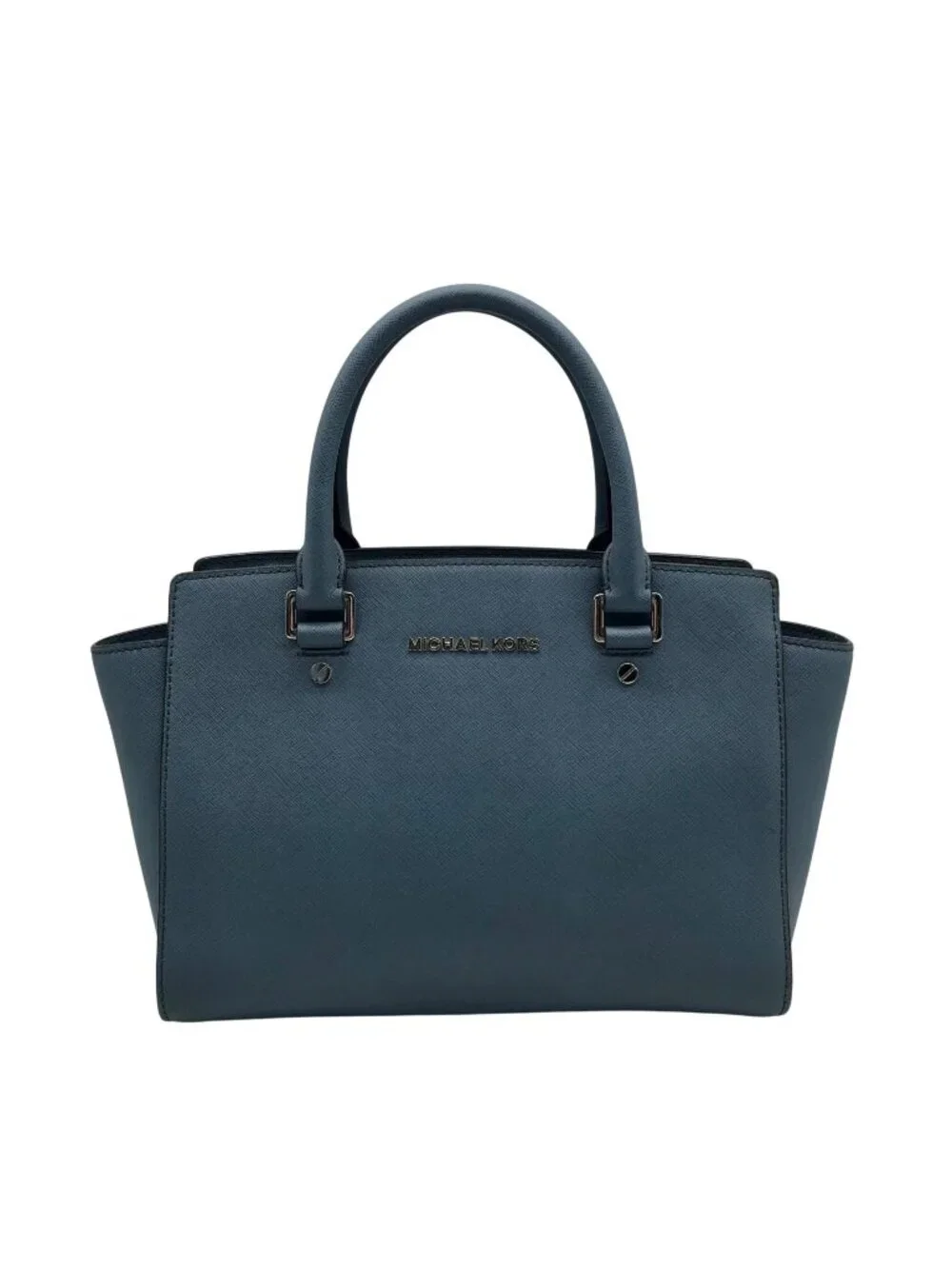 Michael Kors Blue Saffiano Leather Selma Satchel